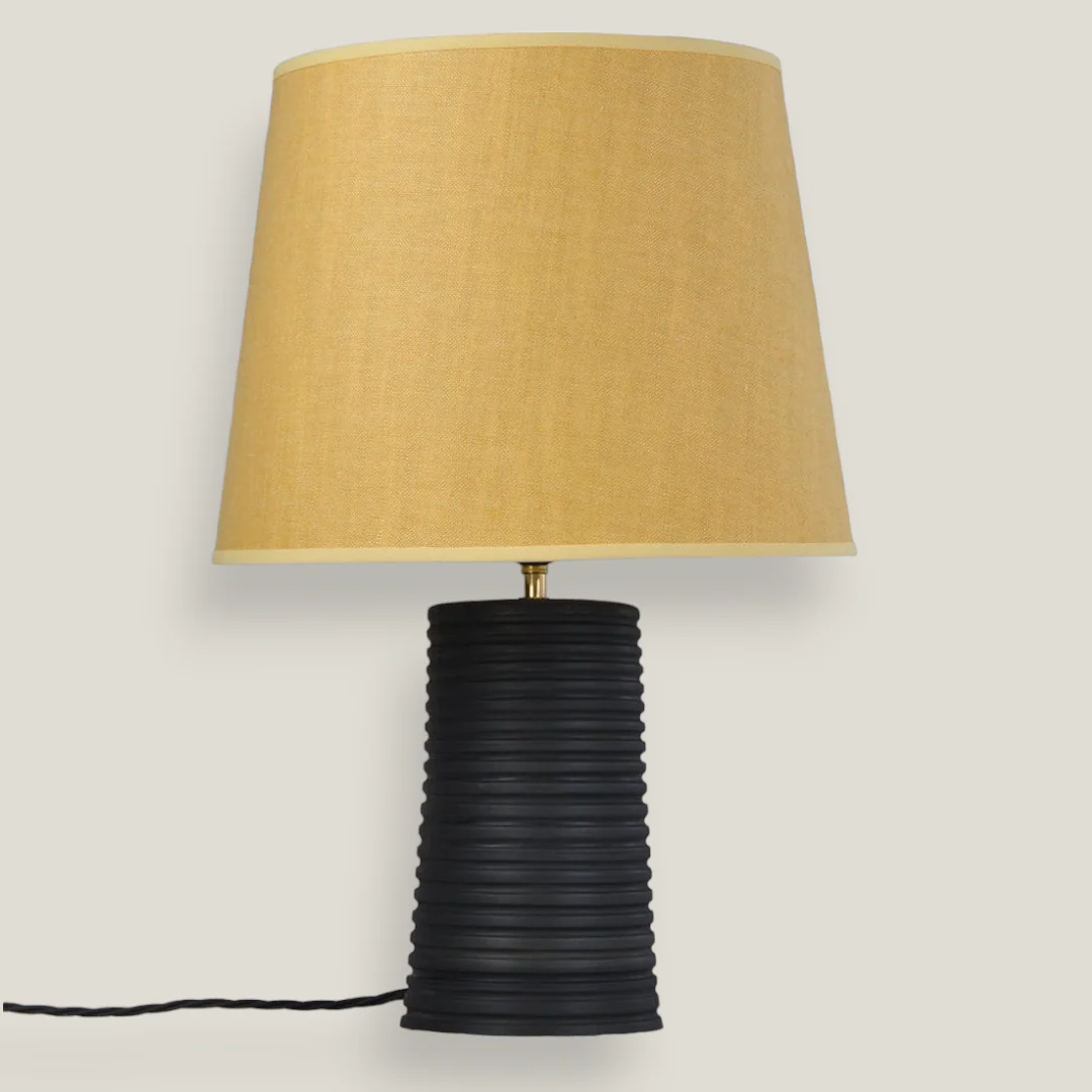 Black Ridged Large Tapered Lamp - Image 3