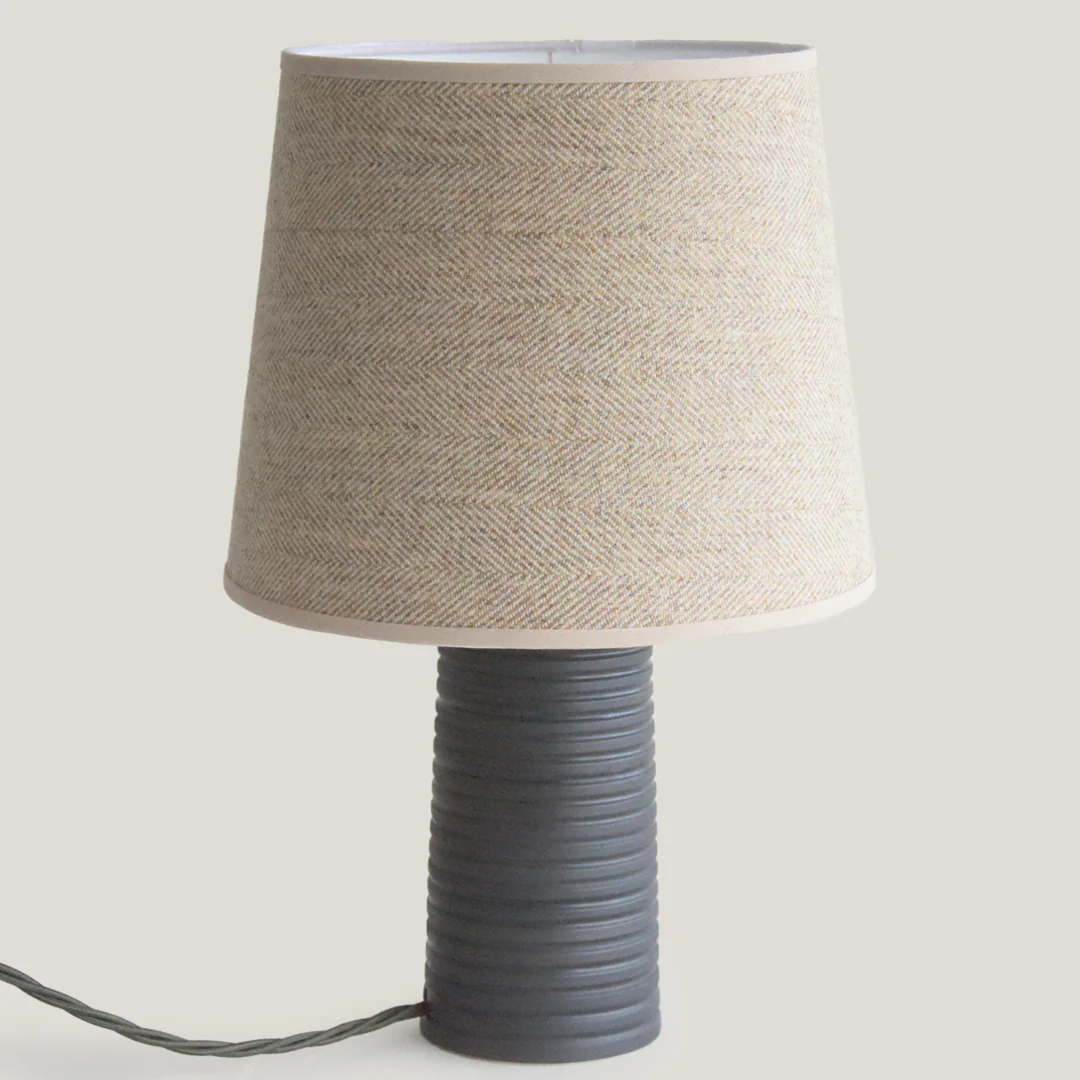 Black Ridged Small Tapered Lamp - Image 2