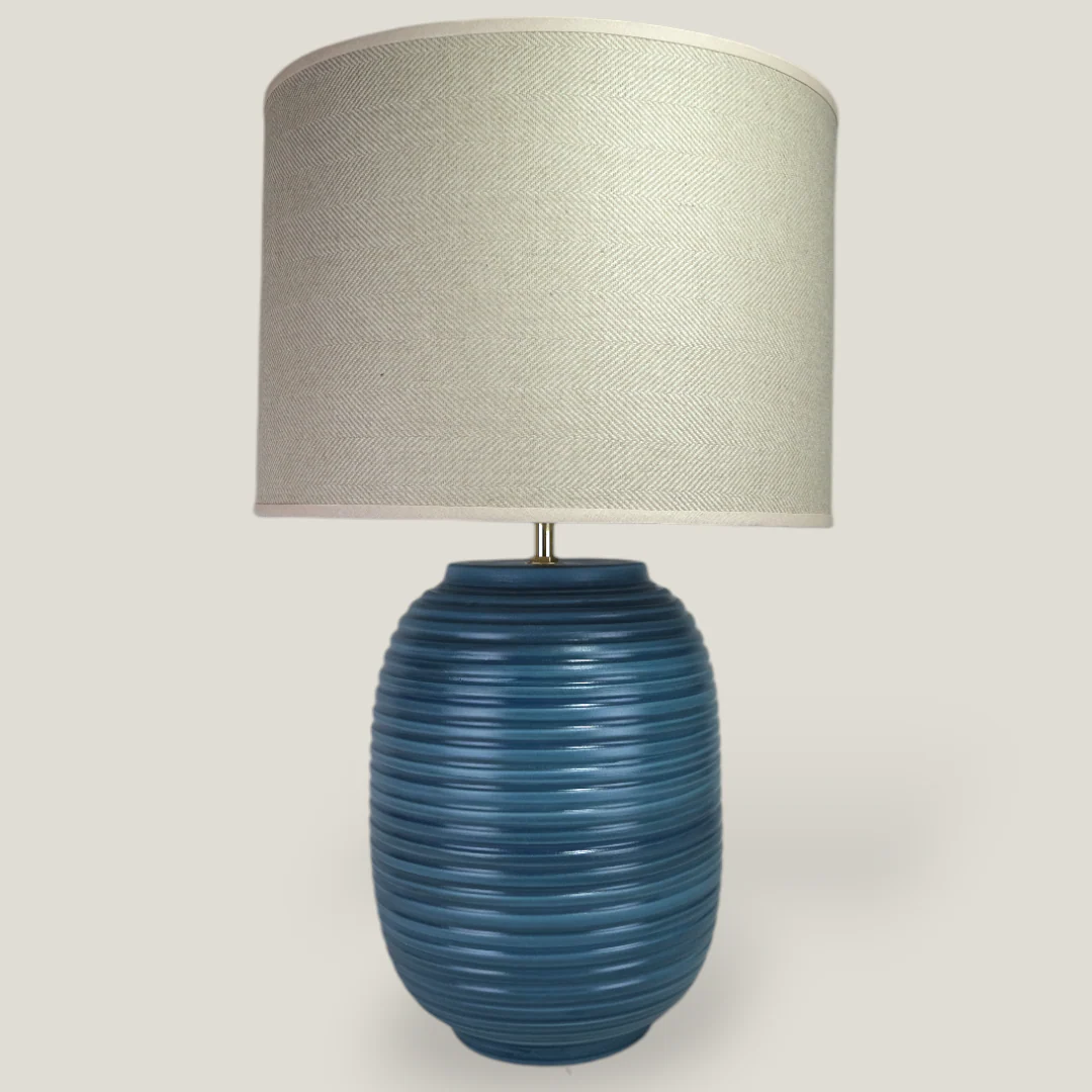 Blue Ridged Large Table Lamp - Image 3
