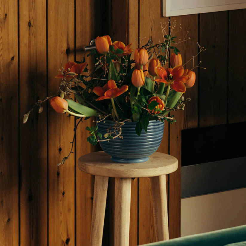 Blue Ridged Salad Bowl - Image 2