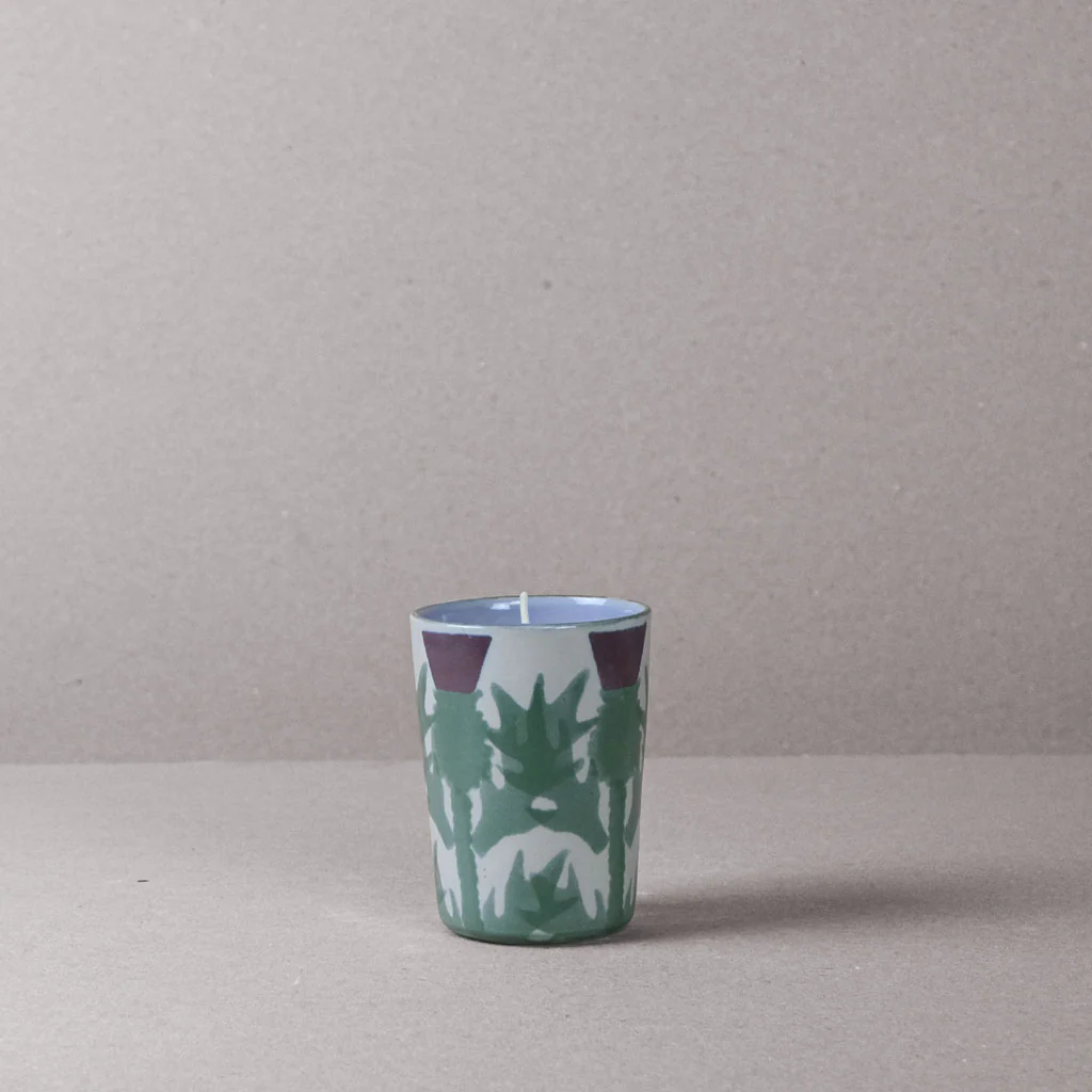 Cream Thistle Candle Beaker - Image 2