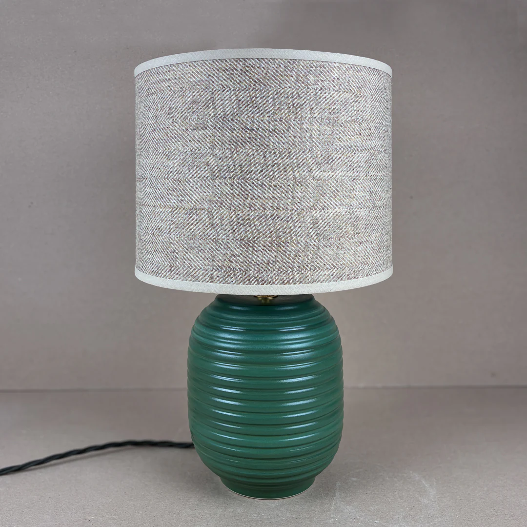 Green Ridged Small Table Lamp - Image 2