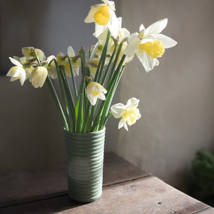 Green Ridged Vase - Image 3