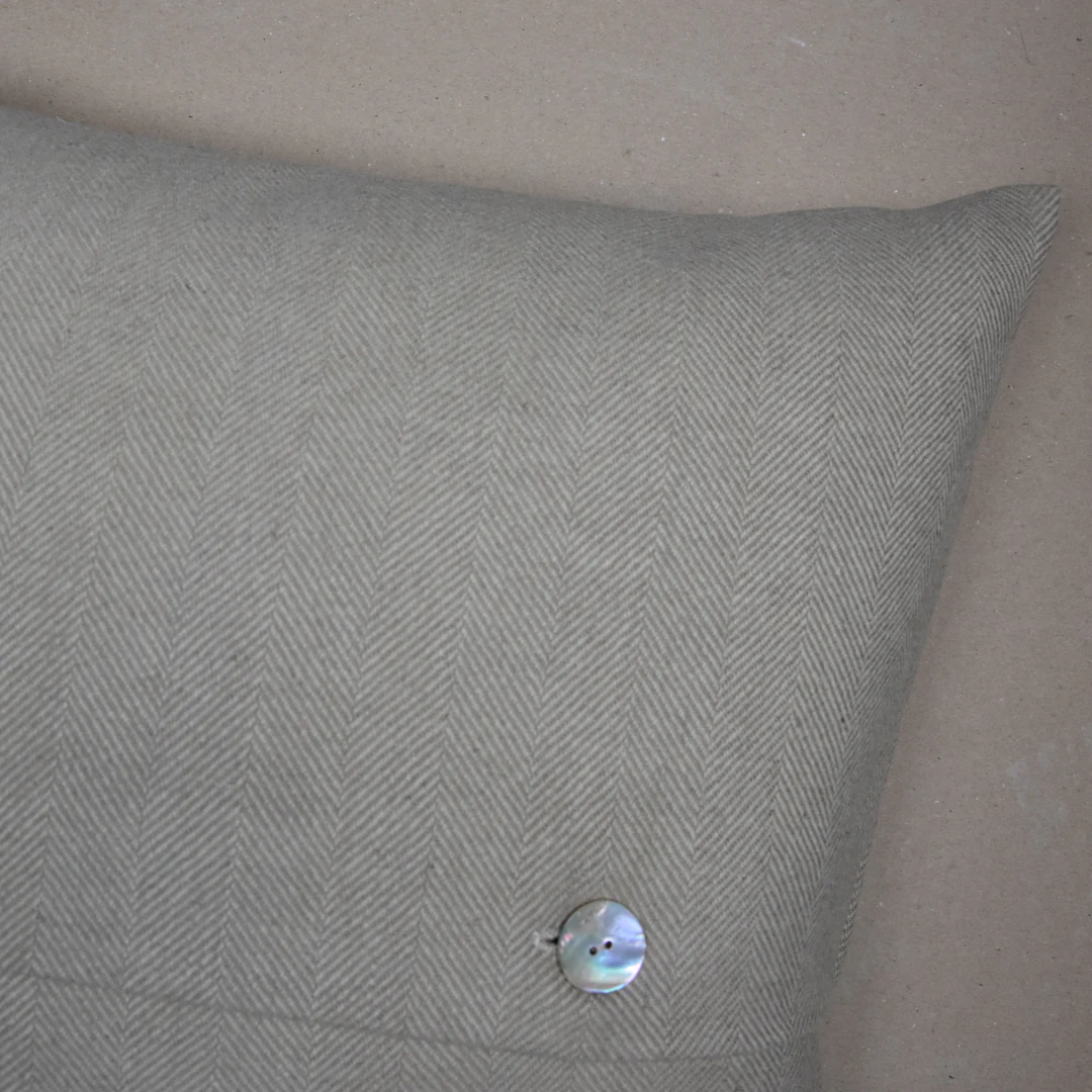 Wren Highland Tweed Button Cushion Cover - Image 2