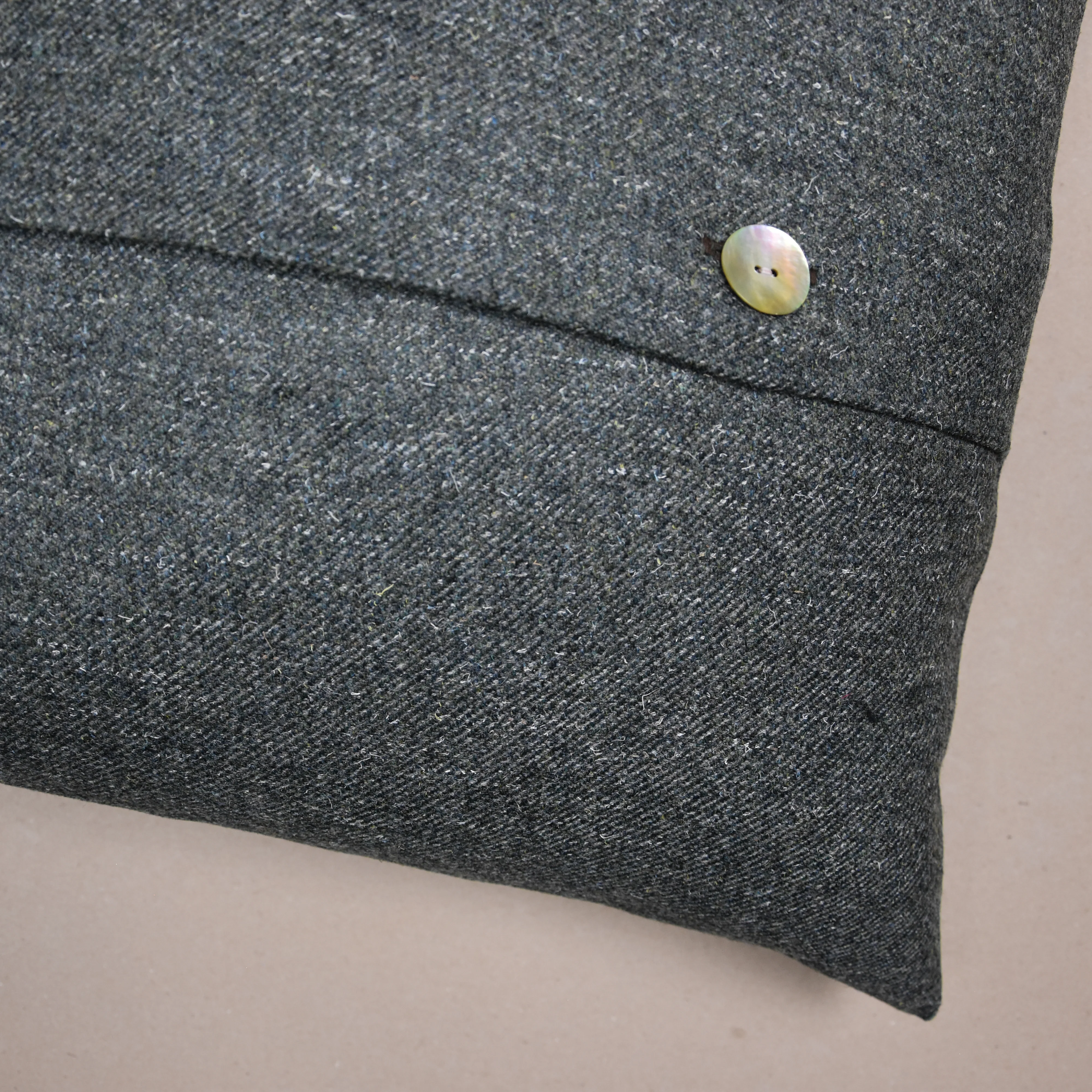 Zinc Highland Tweed Button Cushion Cover - Image 2